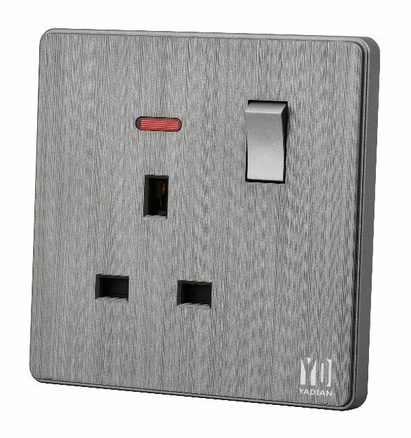 Piano Series - Single 13A Power Socket with Neon